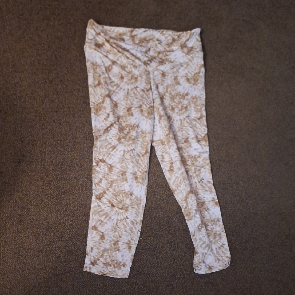 Jenni Kids Beige and White Tie-Dye Leggings